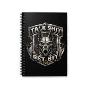 Skull K9 'Talk Shit Get Bit' Spiral Notebook - Ruled Journal for Dog Handlers & Trainers
