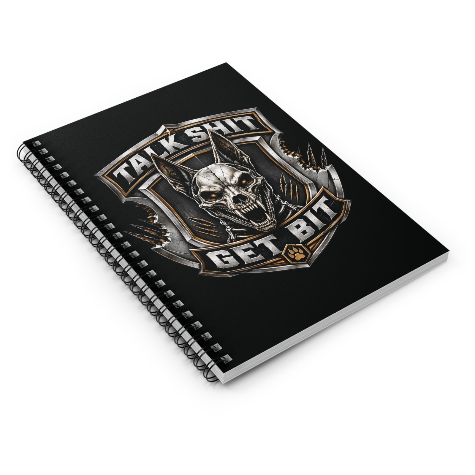 Skull K9 'Talk Shit Get Bit' Spiral Notebook - Ruled Journal for Dog Handlers & Trainers - Image 4