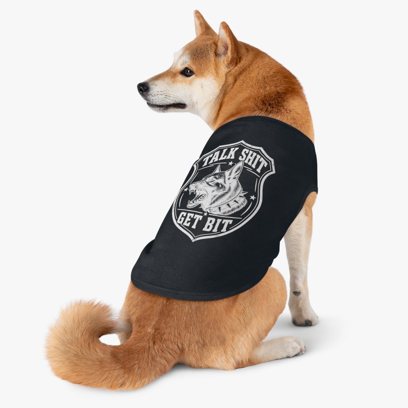 Dog Tank Top - 'Talk Shit Get Bit' - Dog and Shield Design - Dog Shirt - Dogs Custom - Image 6