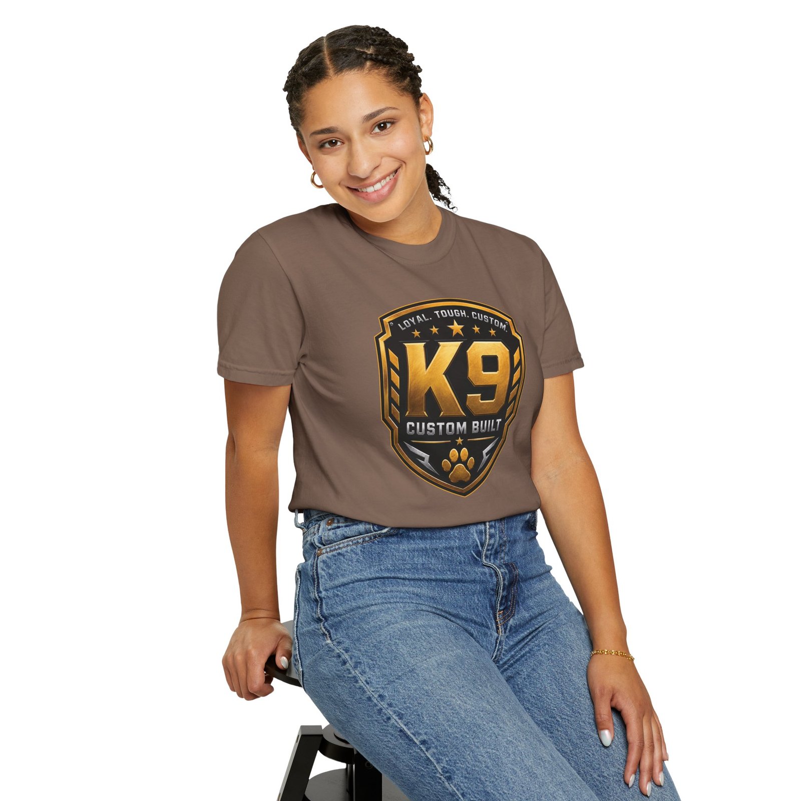 'K9 Custom Built' 'Loyal Tough Custom' - Dog Trainer Handler T-Shirt - Comfort Colors 1717 - Custom Dogs - Image 8