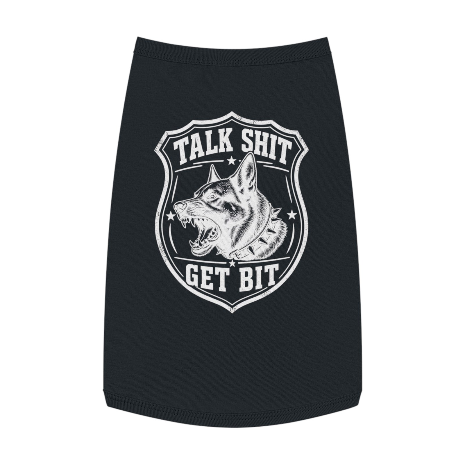 Dog Tank Top - 'Talk Shit Get Bit' - Dog and Shield Design - Dog Shirt - Dogs Custom - Image 4