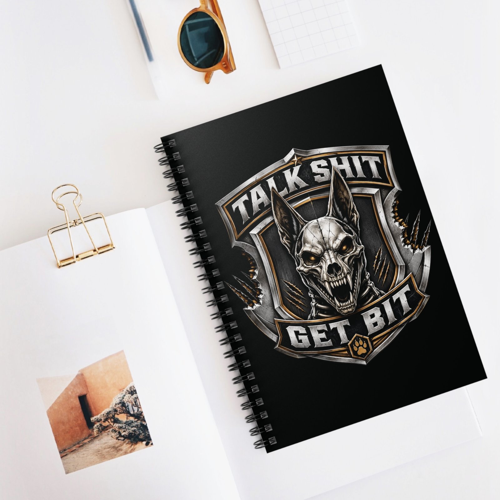 Skull K9 'Talk Shit Get Bit' Spiral Notebook - Ruled Journal for Dog Handlers & Trainers - Image 5