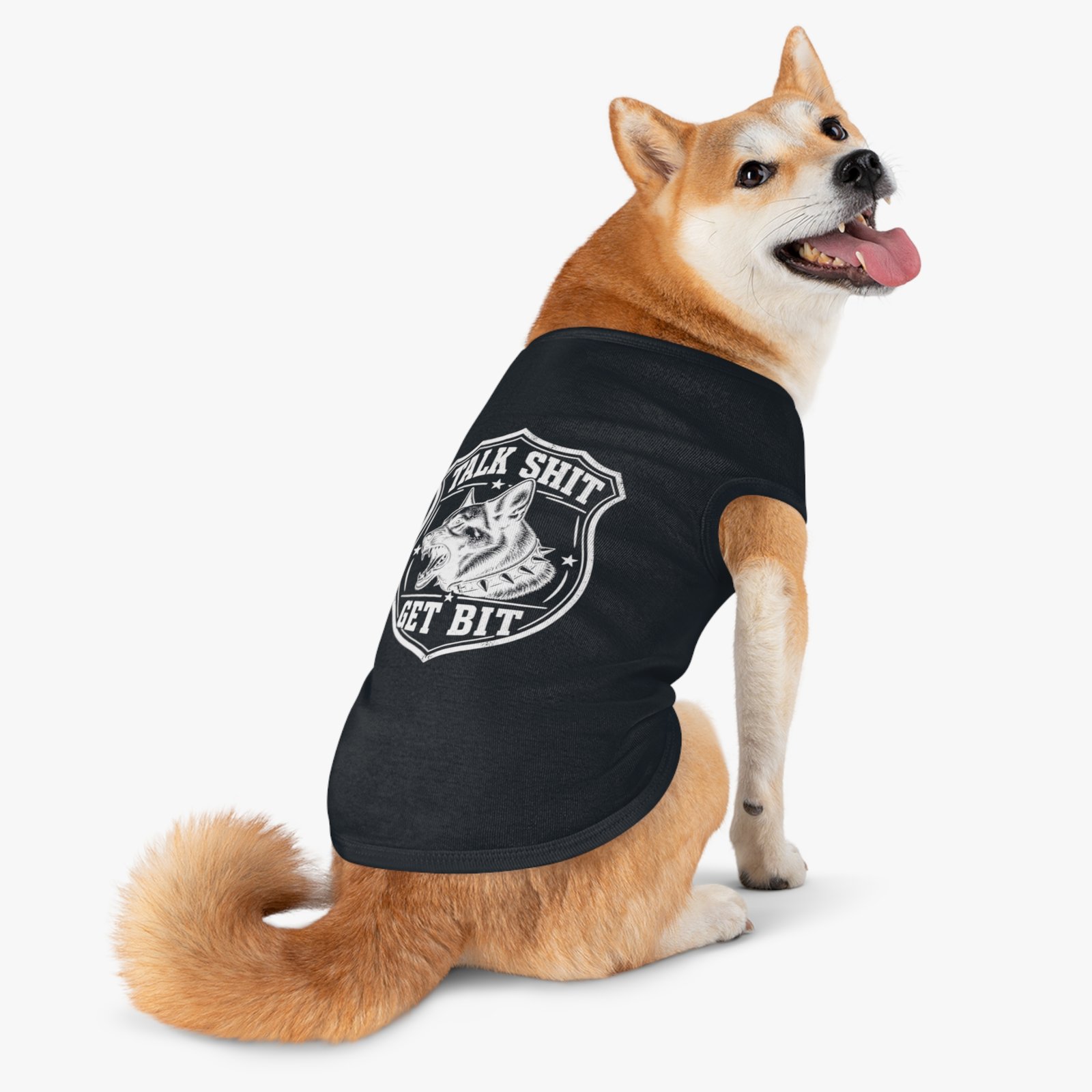 Dog Tank Top - 'Talk Shit Get Bit' - Dog and Shield Design - Dog Shirt - Dogs Custom - Image 9