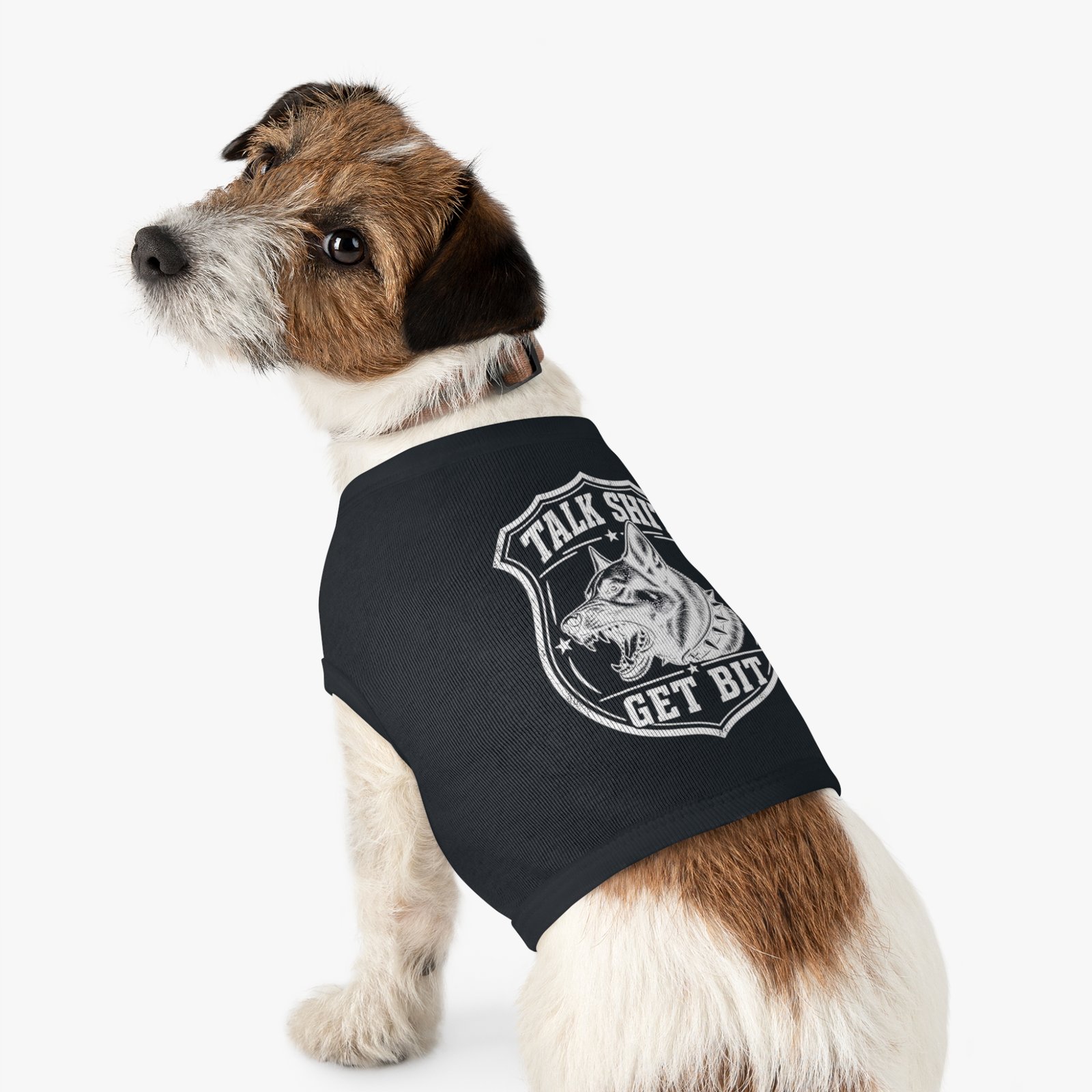 Dog Tank Top - 'Talk Shit Get Bit' - Dog and Shield Design - Dog Shirt - Dogs Custom - Image 3